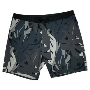 Vuori Infinity Boardshort 38 Charcoal Leaves